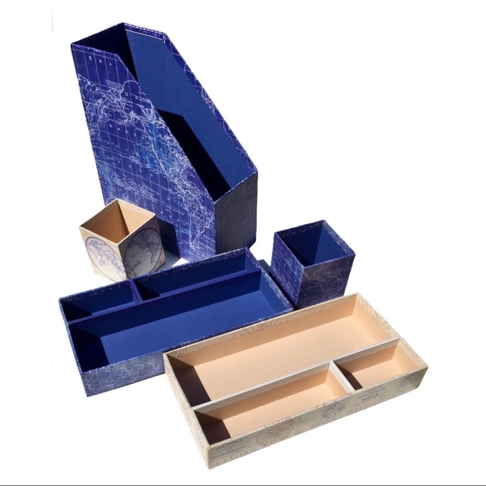 Chart of the World Desk Accessories Set, 5 pc